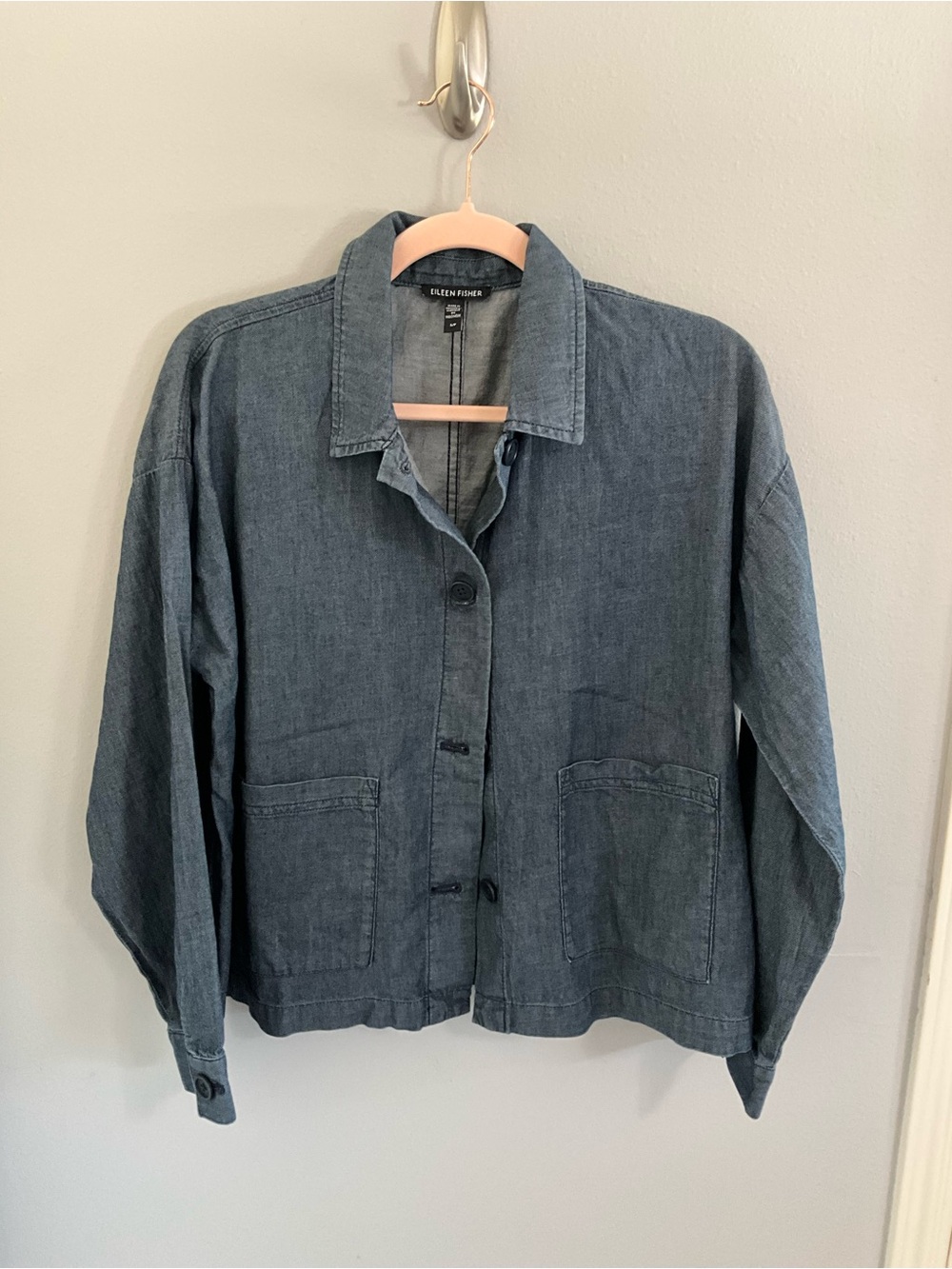 Eileen Fisher Washed Indigo Relaxed Jean Jacket